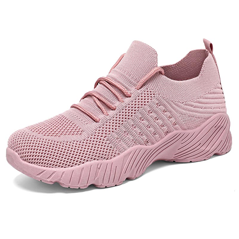 Women’s Breathable Knit Platform Sneakers – Lightweight Cushioned Walking Shoes