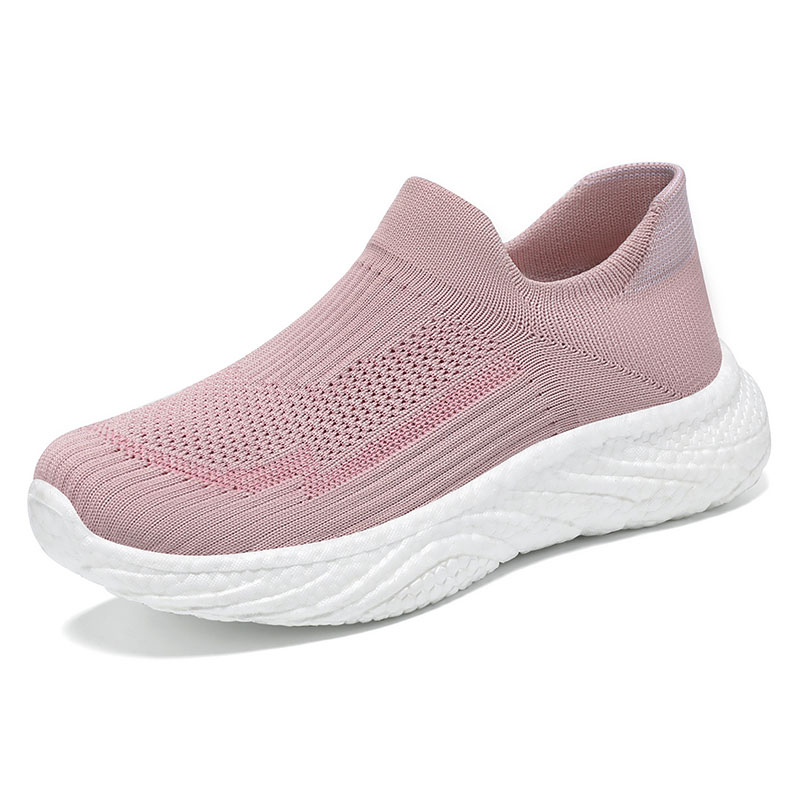 Women’s Breathable Knit Slip-On Sneakers – Lightweight Sport Walking Shoes
