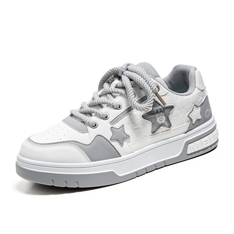 Casual Sneakers – Star Detail Comfortable Platform Shoes