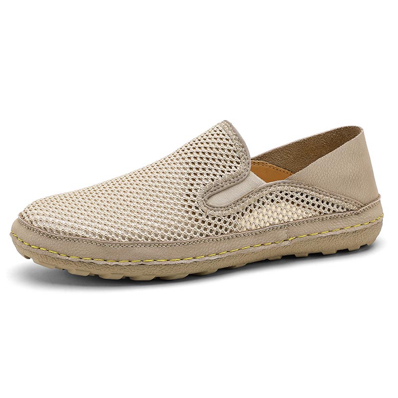 Breathable Leather Slip-On Casual Shoes for Men – Lightweight Comfort & Everyday Wear
