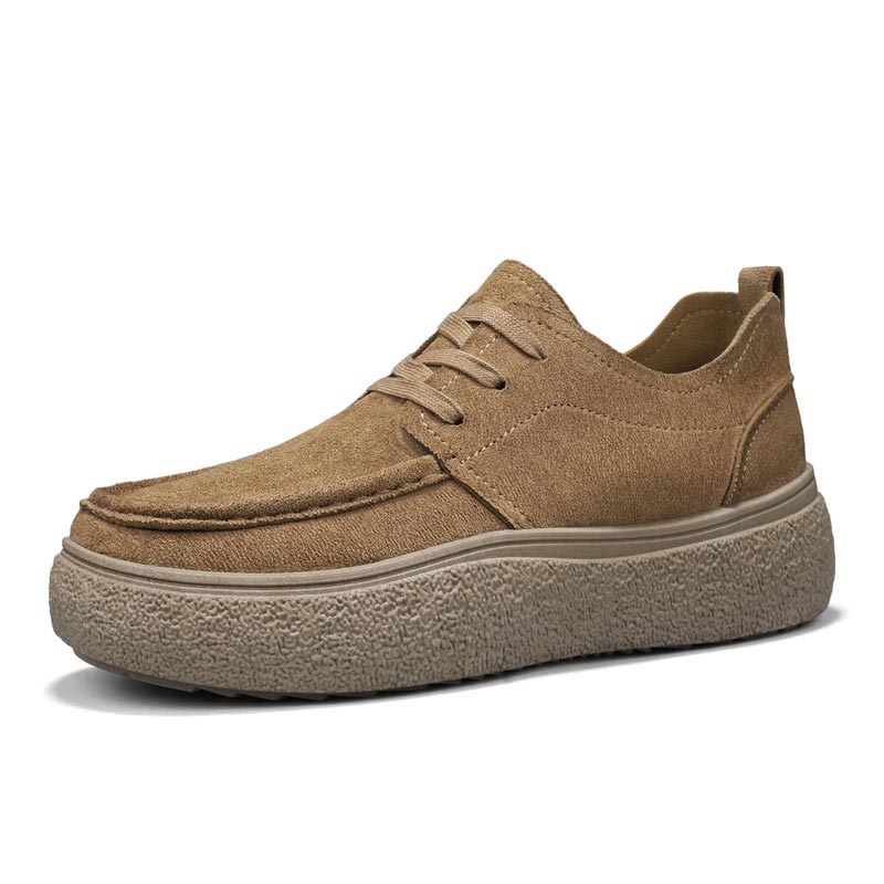 Suede Lace-Up Casual Shoes for Men – Chunky Sole & Everyday Comfort