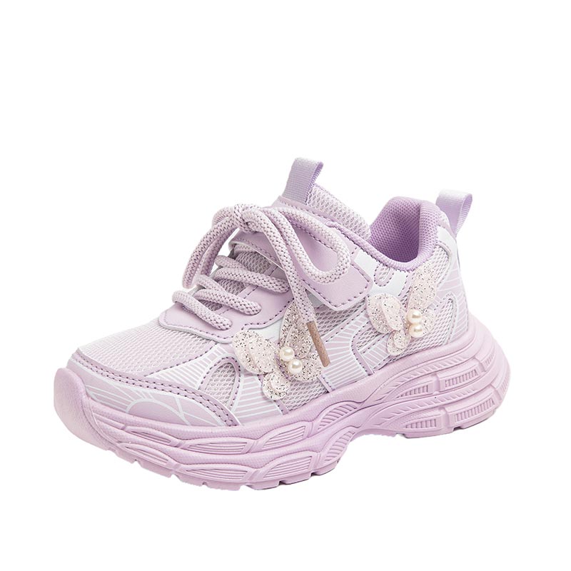 Girls Casual Sneakers – Lightweight Cushioned Sole, Breathable Mesh, Cute Daily Walking Shoes