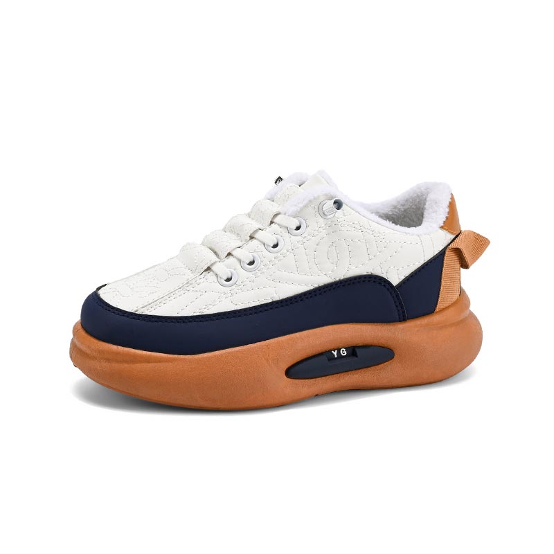 Kids Winter Casual Sneakers – Warm Fleece Lining, Cushioned Thick Sole, Daily School Shoes