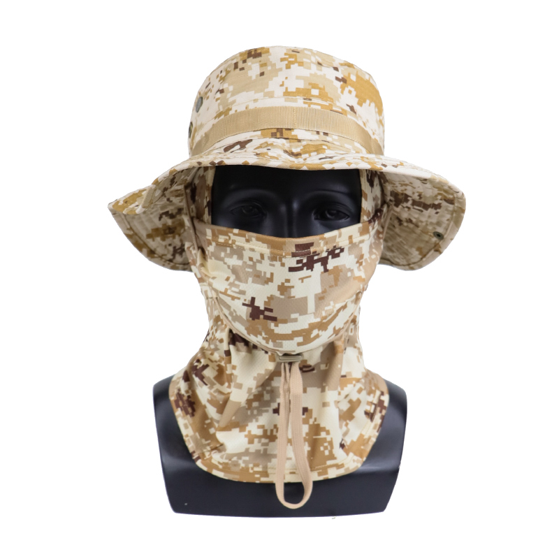 Wide Brim Outdoor Sun Hat with Face Cover Breathable Neck Protection for Fishing, Hiking & Desert Use